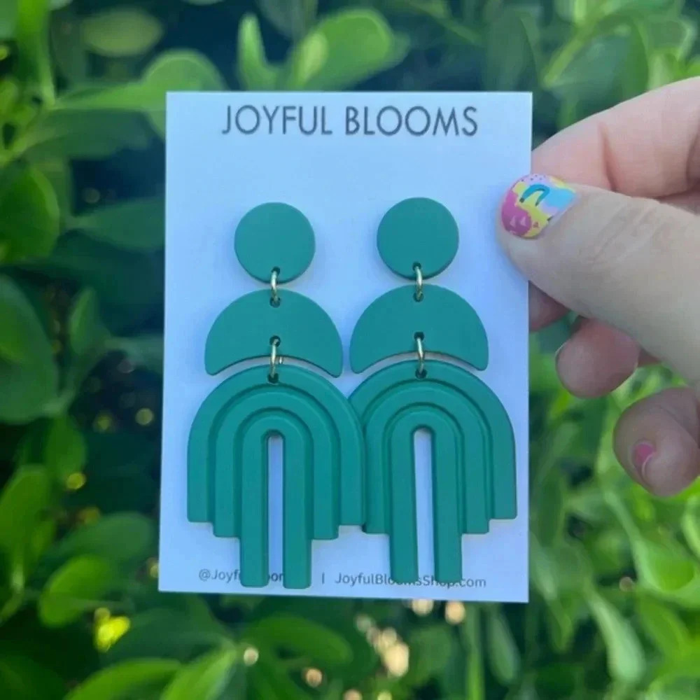 Rainbow earrings | drop earnings | geometric earrings